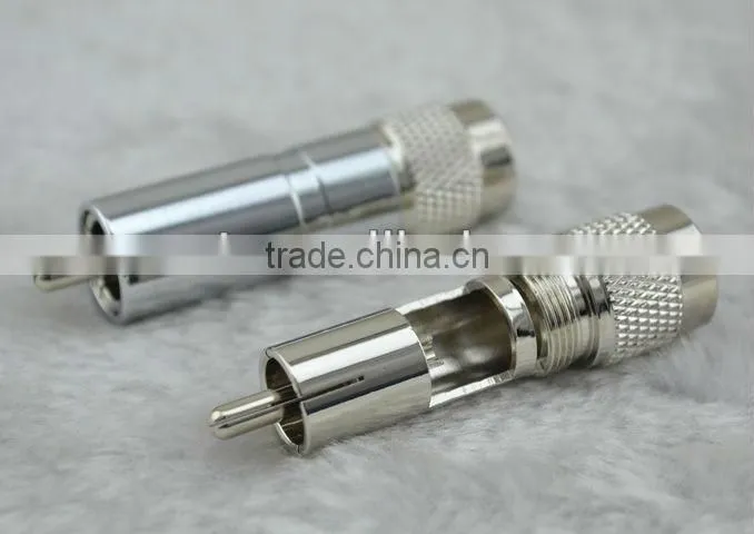 Rhodium Plated RCA Plug 8mm Audio Cable Solder Phono Connector