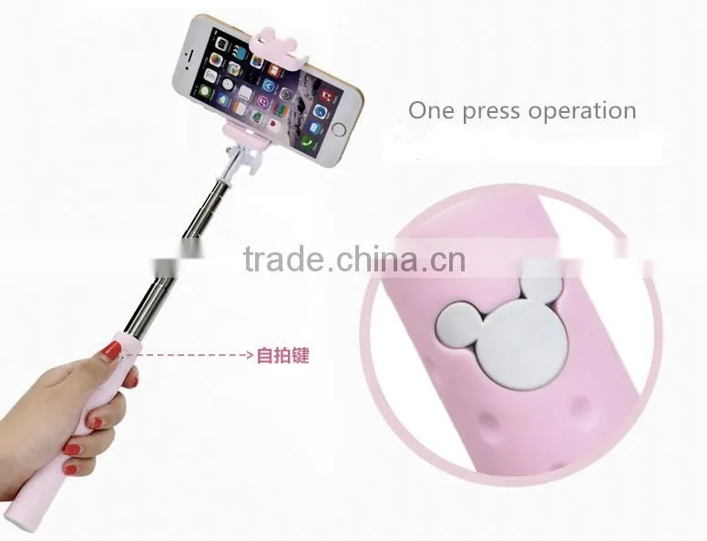 2015 Wholesale Wireless Bluetooth Control Selfie Stick Monopod Selfie Stick