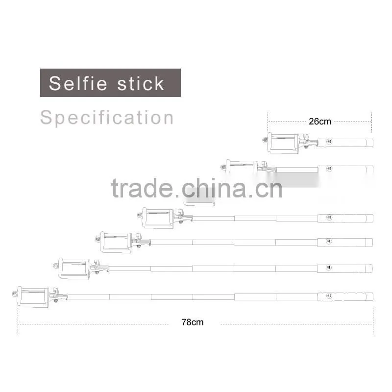 Factory price mini foldable bluetooth monopod selfie stick for smart mobile phone