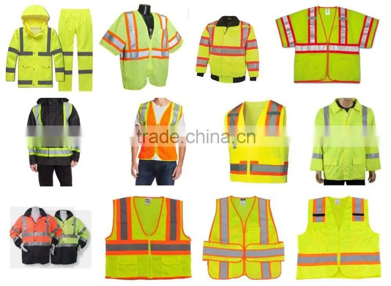 birdeye mesh high visibility safety reflective red/orange/yellow jacket