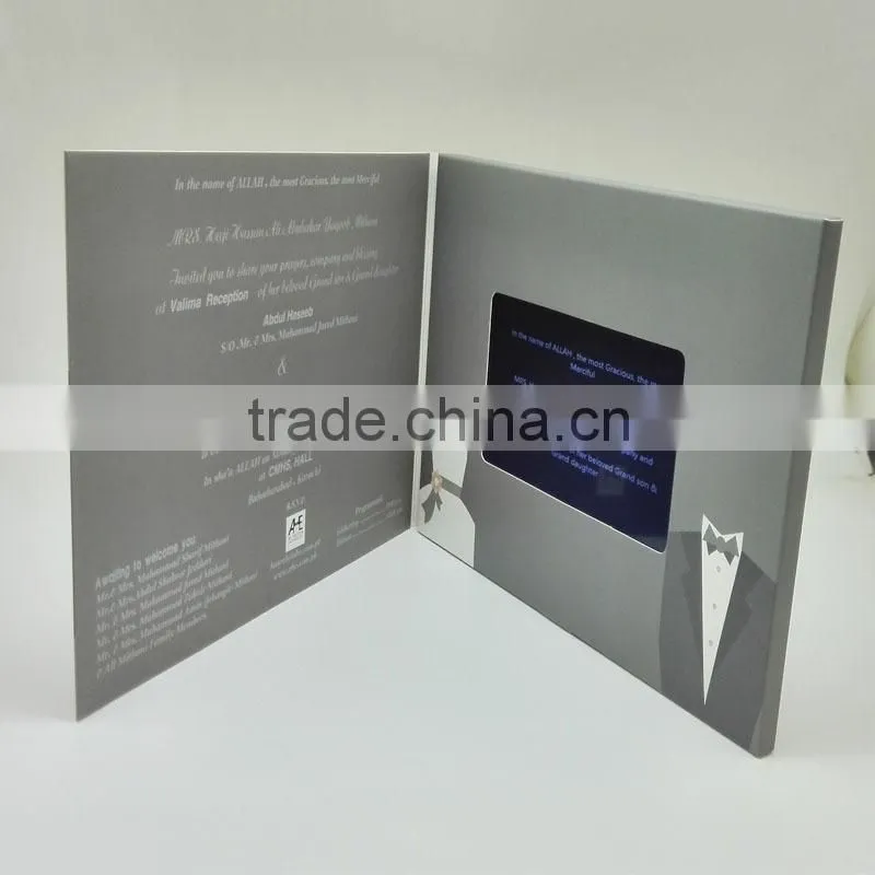 Top quality 5" customized lcd video greeting card,video brochure ,video mudule