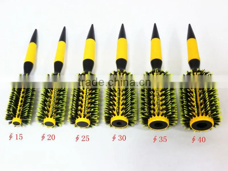 wooden hair brush with boar bristle mixed nylon
