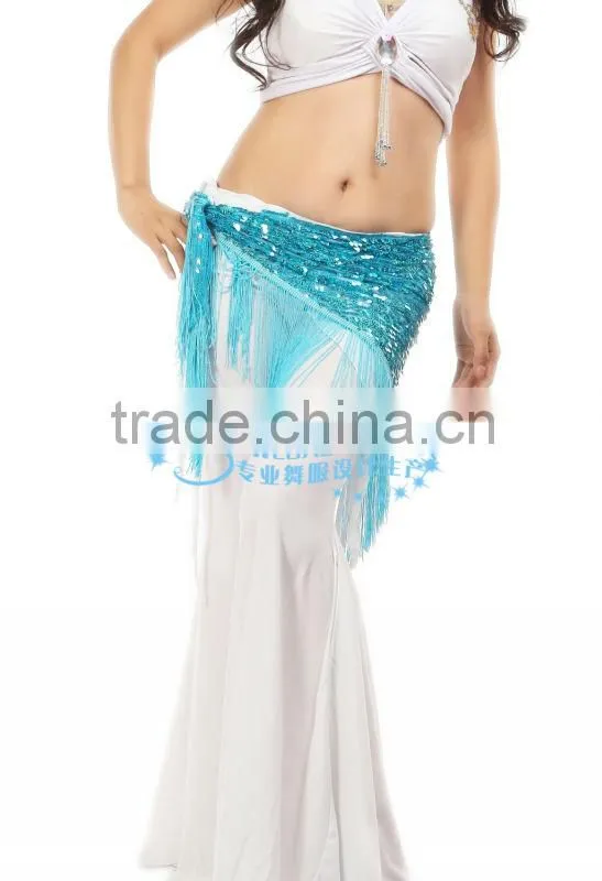SWEGAL 2013 wholesale green fashion tassel sexy belly dance modern hip scarf