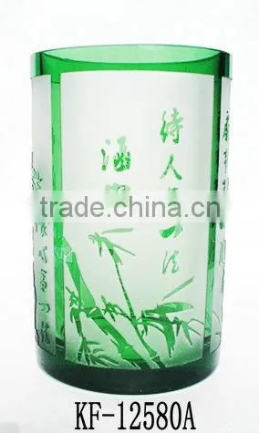 2014 Special 3D-Carved Large Size Flower Glass Vase