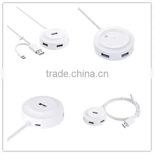 Cheapest 4 ports mini media USB2.0 Hub with led light