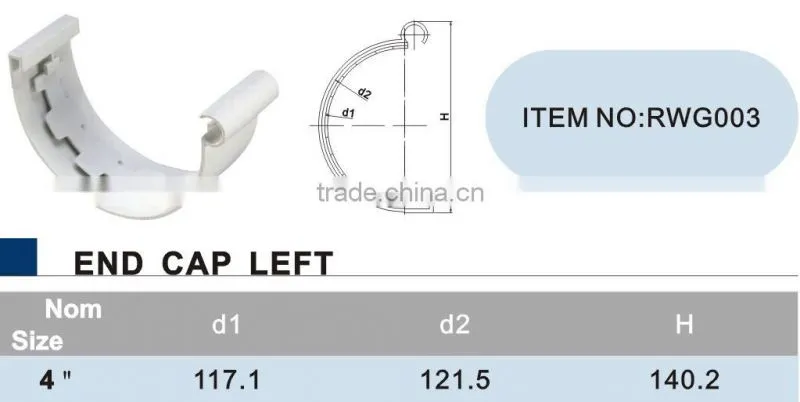 pvc gutter Popular Plastic fittings coupling best prices Rain Water Gutter ISO Certificated