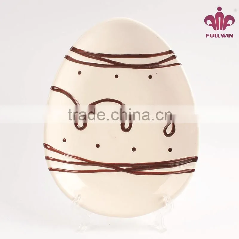 egg shape personalized porcelain plates white porcelain plate