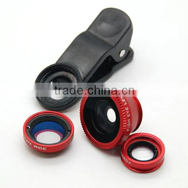 Cell Phone Camera Lens 3 in 1 Wide Angle Marco Fisheye Lens