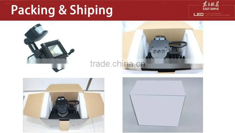 High Brightness PIR motion sensor 10w outdoor led solar flood light