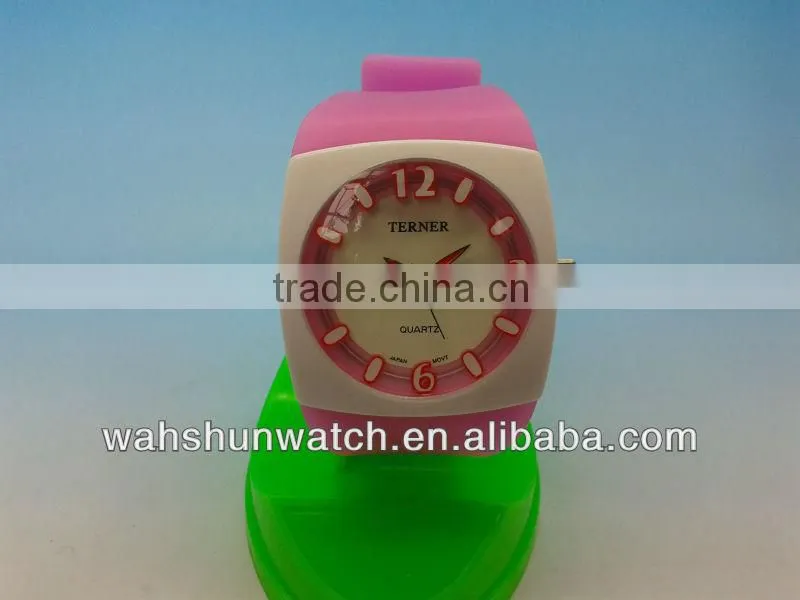 2013 trend design analog digital chronograph lady's silicone wristwatch