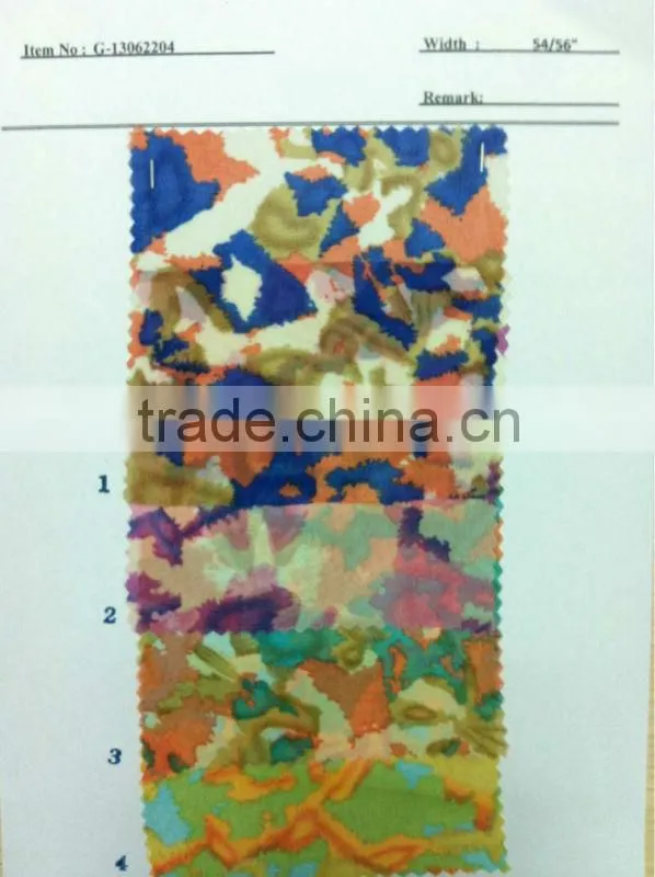 US$ 1/M up Chiffon Print Fabric Textile Stock Stocklot:G-13062204