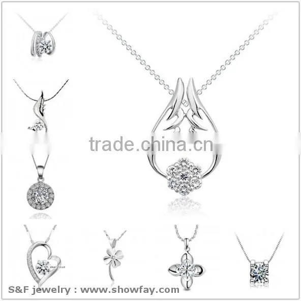 Factory Price s925 Silver Jewelry Real White Gold Plated 925 Sterling Silver Jewelry