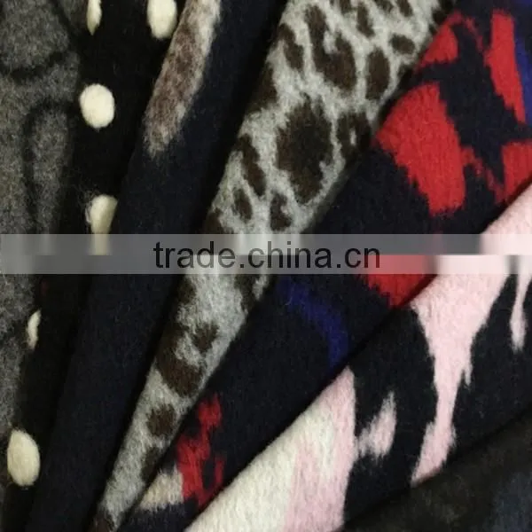 polyester acrylic wool blended knitting fabric with holes supplier