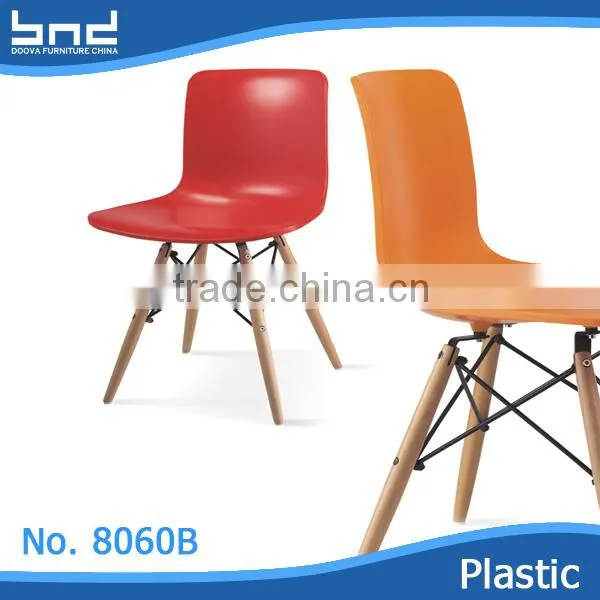 Modern beautiful armless stackable dinning chairs plastic chairs