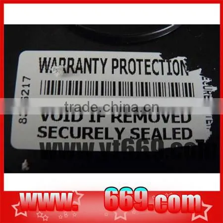 anti-counterfeiting fragile paper warranty sticker