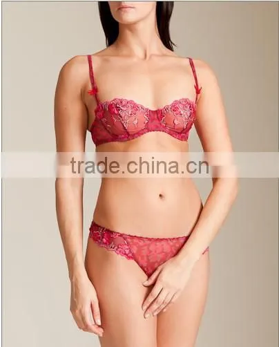 hot sell lace lingerie, High quality ladies lace bra and panty set