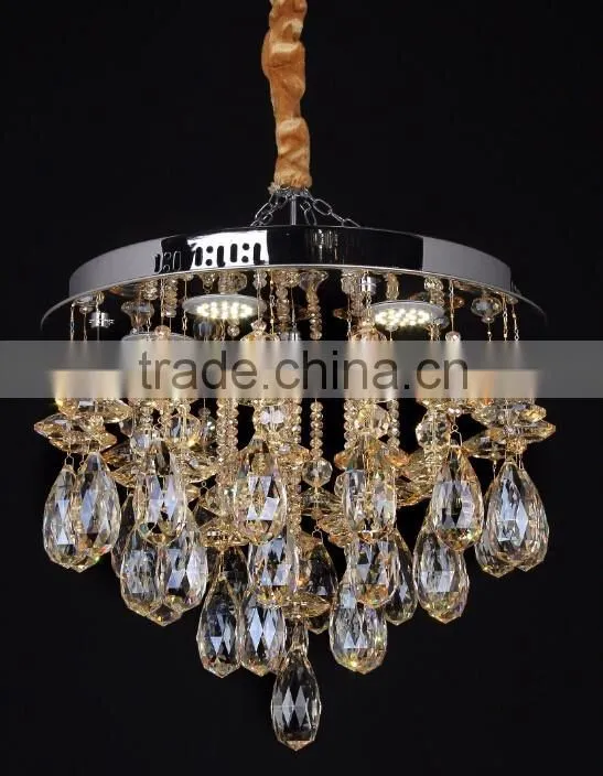 WD-6908PA/PLA Ellipse Champagne Gold K9 Top Grade Crystal Pendant Light