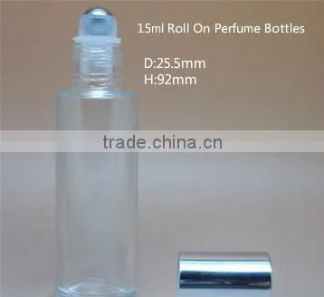 15ml Roll On Perfume transparent Bottles with Stainless Steel Roller Ball