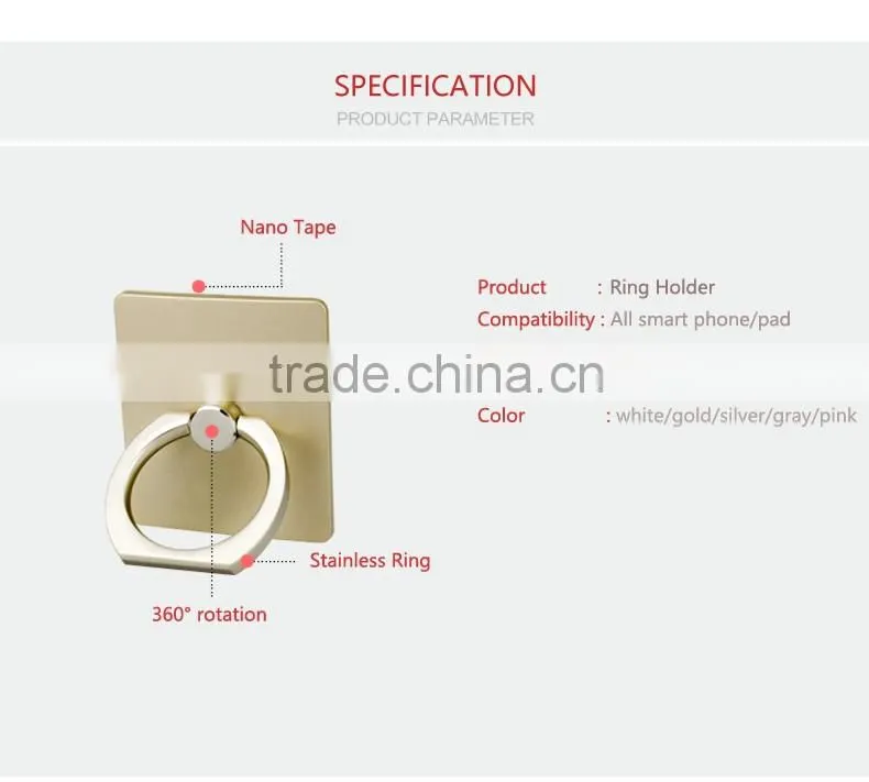 2016 Cheap OEM Logo Mobile Phone Ring Holder Cell Phone Car Holder