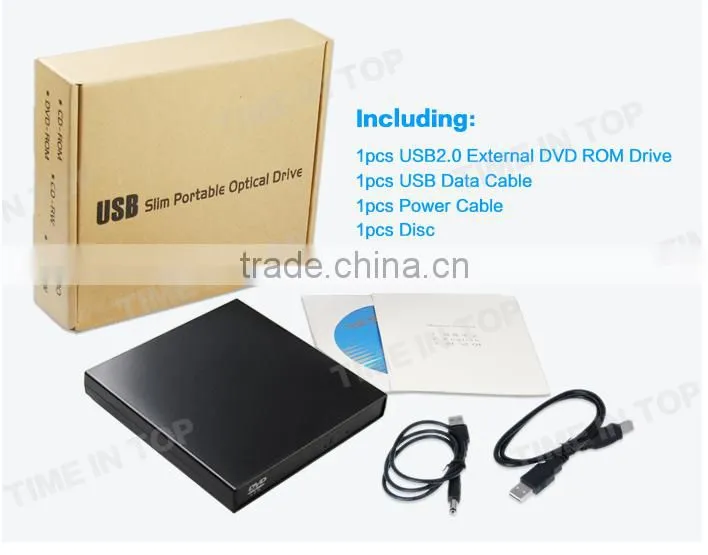 USB 2.0 External Slim DVD Burner, 8X DVD+/-R, 8X DVD+RW