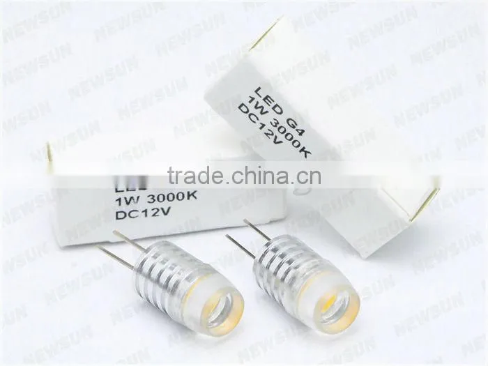 2700K Warm white 360 degree beam angle 1W led bulb 12V Led G4 light bulb COB