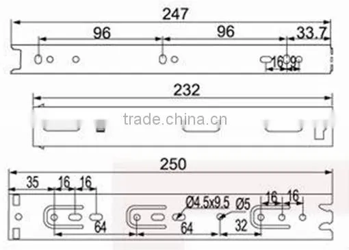 Buy drawer slides ball bearing from YingDa YD-HG335