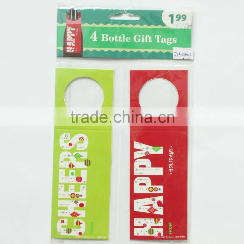christmas paper hang tag wine bottle hang tags