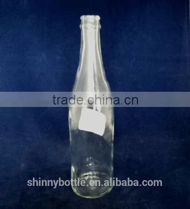 Large volume clear glass bottle for beer, sauces container