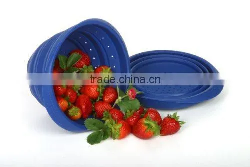 Wholesale Colorful Flexible collapsible silicone colander