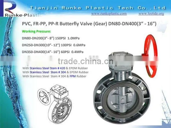 FRPP Butterfly Valve Worm Gear