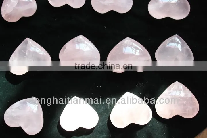 Wholesale Natural Rose Crystal Heart / Charming Pink Crystal Hearts