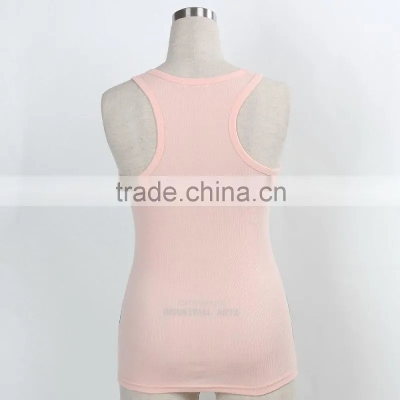 F5S15022 Fashion Design Top Tank Ladies Printed wholesale Rib Waist China Manufacturer