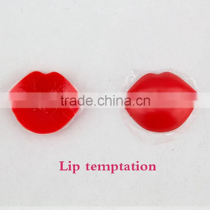 Junyan sexy women adhesive red mouth silicone nipple pad nipple pasties