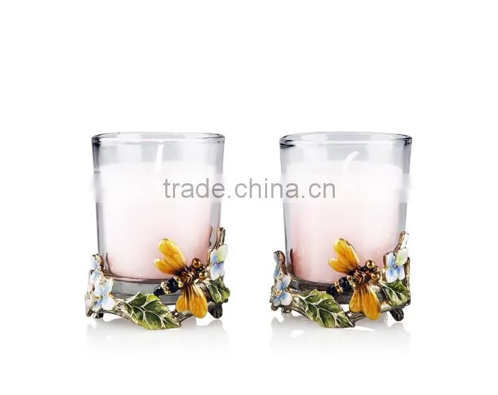 RORO Spring unique pewter craft crystal glass candle holder