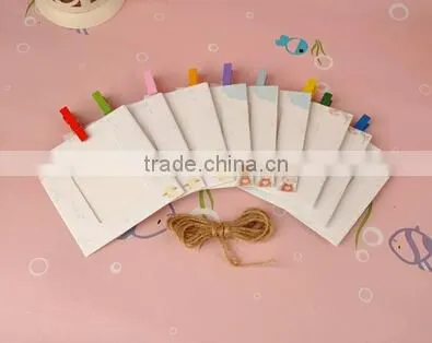 Rope Cartoon Animal Family Wall Paper board frame 9Pcs Photo Frame Hanging Picture Frames