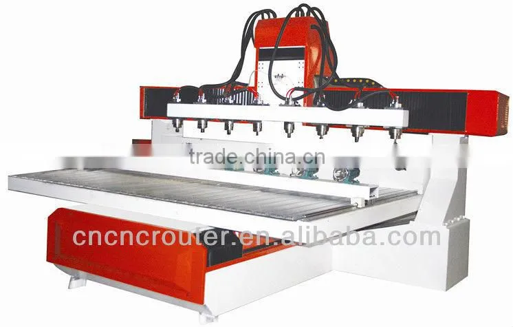 China 3D Eight Heads Multi spindle cnc router Engraving Column Diameter of Max.300mm