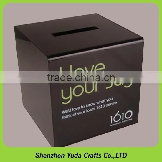 elegant white acrylic donation box with brochure holder high quality wholesale price