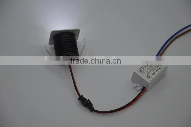 Square shape ellipse hole 3W LED downlight Epistar COB Clear diffuser TEC002S3WQ3