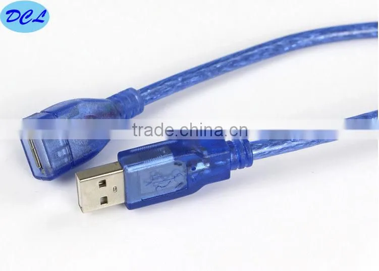 1M USB2.0 cable Male to Female Transparent blue model
