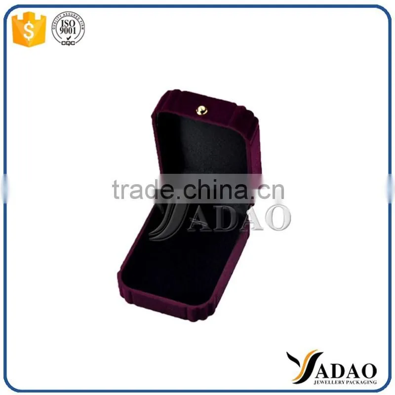 Customized with botton flocking velvet cover ring packaging box