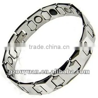 High polished magnetic tungsten bracelet, Faceted fashion tungsten bracelet