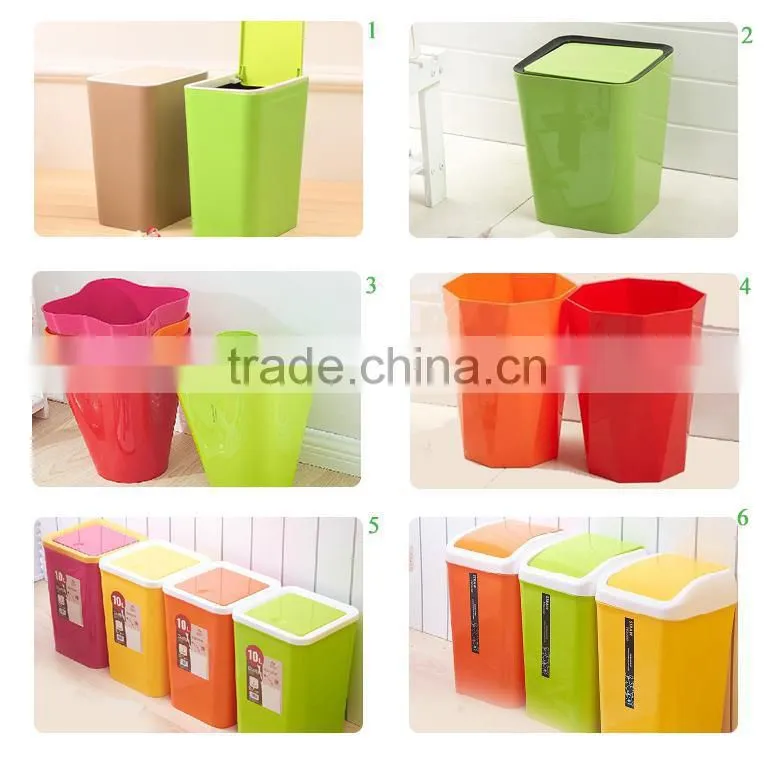 Pure color Eco-Friendly Stocked PP standing recycling cheap trash can for home