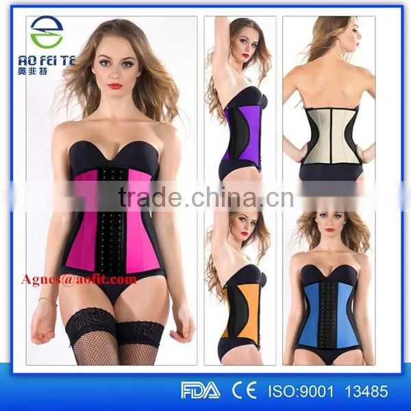 Aofeite Factory Women Latex Rubber Waist Training Cincher Underbust Corset Body Shaper Shapewear