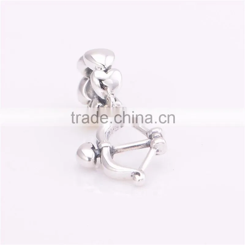 The True Love Bringer of Silver Cupid's Bow for Necklace & Bracelet 925 Silver Pendant Beautiful Arrow Charms for Girl