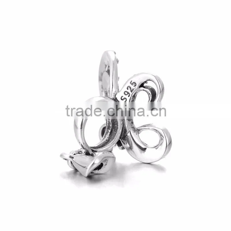 X253 Custom Made Butterfly Charms Wholesale,925 Sterling Silver Micro Pave Charm