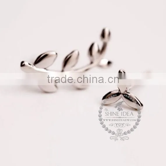 925 sterling solid silver leaf branch earring stud fashion women earring DIY jewelry 6730605
