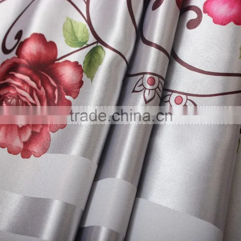 2016 Floral Printed polyester Blackout fabric, Curtain fabric blackout india