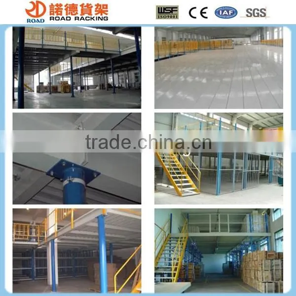 Multi-lever mezzanine platform storage rack
