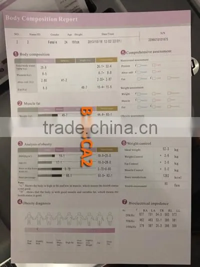 Body composition analyzer machine for body fat analyzer