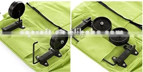 Lightweight Portable Foldable Dot Print Traveling Shopping Trolley Cart Handbag with Wheels